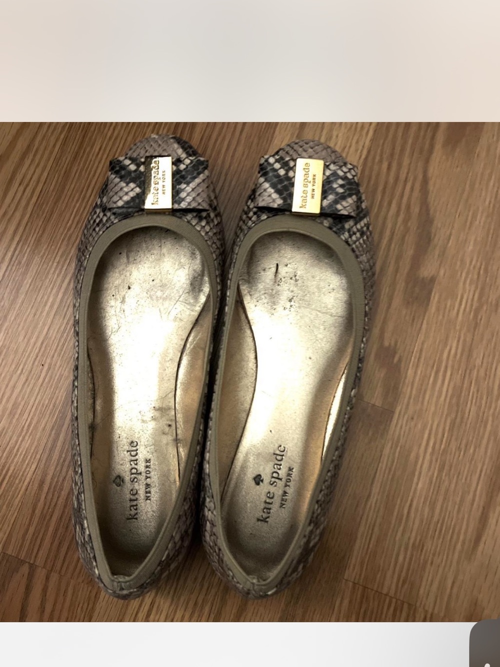 kate spade Snake-Print Ballet Flats